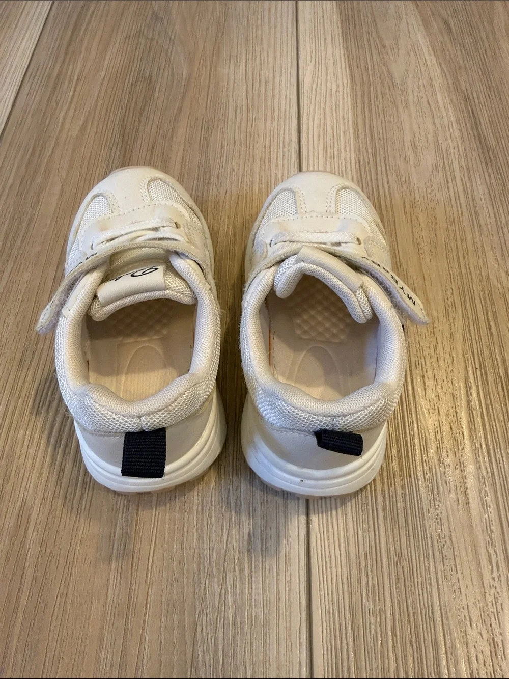 Toddler shoes (size 6) beige with blue stripes